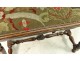 Louis XIII table walnut carved wood turned eighteenth century tapestry