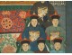 Great painting cloth 20 ancestors Chinese dignitaries mandarins China nineteenth