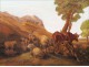Oil on panel painting Herd Provence 19th