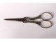Pair scissors sewing sterling silver foliage leather case gilded nineteenth iron