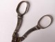 Pair scissors sewing sterling silver foliage leather case gilded nineteenth iron