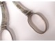 Pair scissors sewing sterling silver foliage leather case gilded nineteenth iron