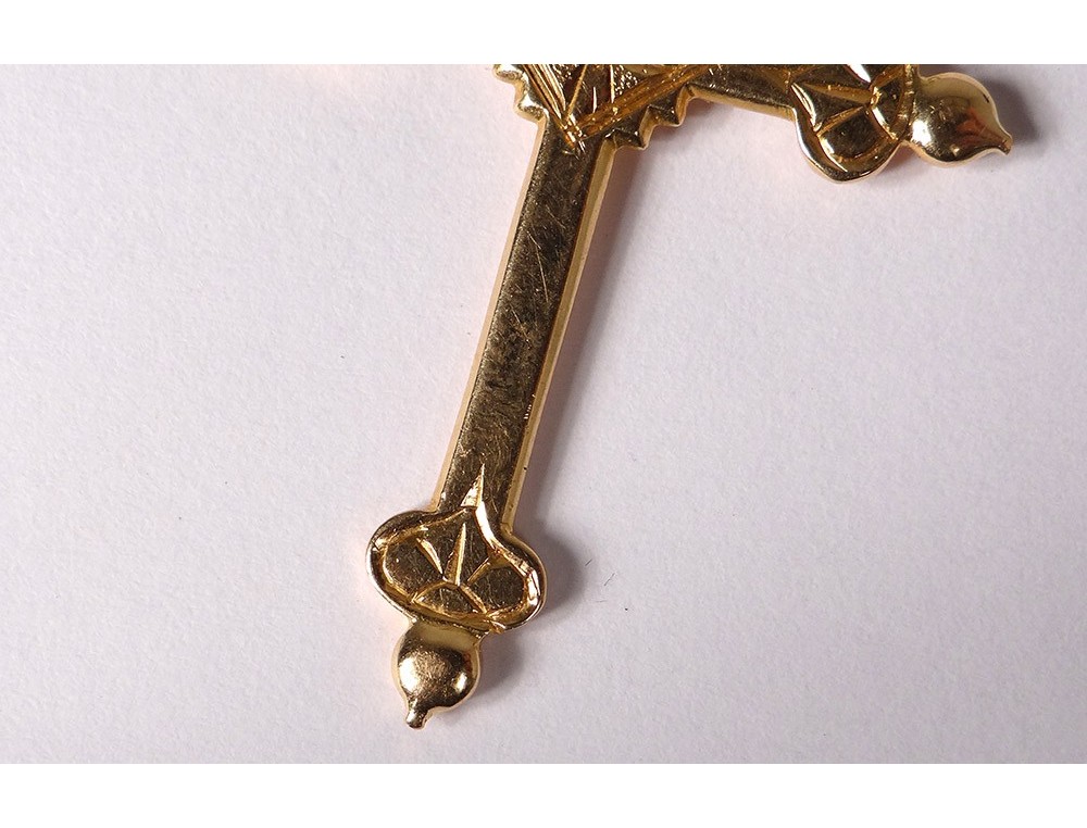 Croix Jeannette En Or Jaune 18 Carats (750) - Bijou Religieux, Occasion, Soudure à La Bélière