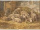 Pair HST paintings Ceramano Sheep sheep School Barbizon nineteenth century