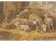 Pair HST paintings Ceramano Sheep sheep School Barbizon nineteenth century