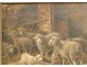 Pair HST paintings Ceramano Sheep sheep School Barbizon nineteenth century