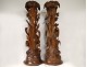 Large pair wood planters wood Black Forest herons pedestal 101cm 19th