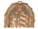 Ironwork metal element Coat of arms Coat of arms Psalm De Profundis XVII