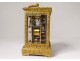 Pendulette officer bronze gilt bronze alarm clock ring request case XIX