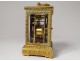 Pendulette officer bronze gilt bronze alarm clock ring request case XIX