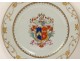 Pairs porcelain dishes Compagnie des Indes coat of arms coat of arms knight 18th