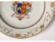 Pairs porcelain dishes Compagnie des Indes coat of arms coat of arms knight 18th