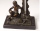 Bronze thermometer black marble cherub globe column allegory nineteenth century