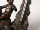 Bronze thermometer black marble cherub globe column allegory nineteenth century