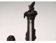 Bronze thermometer black marble cherub globe column allegory nineteenth century