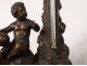 Bronze thermometer black marble cherub globe column allegory nineteenth century