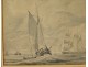 Lavis marine painting sailing boats Charles Huysmans Belgian school nineteenth