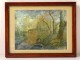 Watercolor gouache Joseph Posenaer landscape lock Flemish school twentieth century