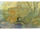 Watercolor gouache Joseph Posenaer landscape lock Flemish school twentieth century