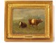 HSP table landscape cows JL. Van Hemelrijck Belgian School XIXth Century