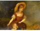 HST painting woman child landscape countryside french school nineteenth century