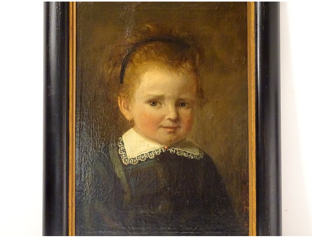 Jeune Portrait de Femme avec Vase en Cuivre, Peinture à l'Huile, Début 20ème Siècle en vente sur