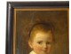 HST painting portrait child girl Marie Vanden Eycken Belgian school nineteenth