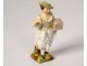 Polychrome porcelain statuette elegant woman cage oiseeau nineteenth century