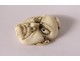 Netsuke ivory carved mask Noh Japan man&#39;s theater signed Edo nineteenth time