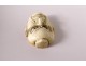 Netsuke ivory carved mask Noh Japan man&#39;s theater signed Edo nineteenth time