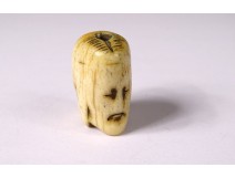 Grain Rosary Carved Head Dead Christ Vanity Memento Mori Skull Nineteenth