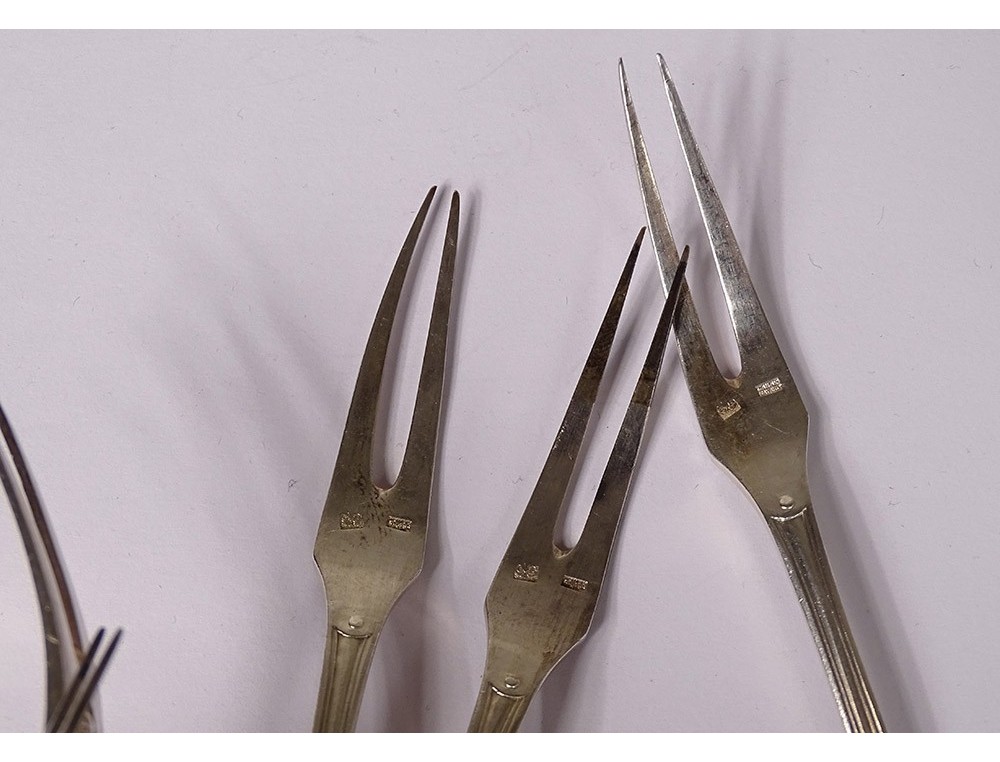 PRADEL Lot De 6 Fourchettes à Escargots Série Coquille - Inox - Service De Table Élégant
