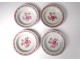 4 hollow porcelain dishes Compagnie des Indes Family Rose flowers eighteenth