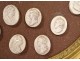 Set 29 medallions plaster Kings France Franks Capetian Louis XVI nineteenth