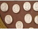 Set 29 medallions plaster Kings France Franks Capetian Louis XVI nineteenth