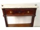 Small console Louis XVI mahogany white marble sides curved nineteenth century