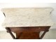 Small console Louis XVI mahogany white marble sides curved nineteenth century