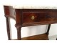 Small console Louis XVI mahogany white marble sides curved nineteenth century