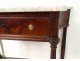 Small console Louis XVI mahogany white marble sides curved nineteenth century