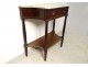 Small console Louis XVI mahogany white marble sides curved nineteenth century