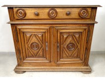 Low sideboard Louis XIII carved walnut South-West late 17th century