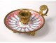 Candlestick hand English porcelain gilt bronze flower shells XIX