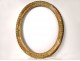 Oval frame carved wood gilded flowers foliage antique frame 18th century