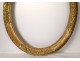 Oval frame carved wood gilded flowers foliage antique frame 18th century