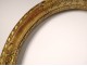 Oval frame carved wood gilded flowers foliage antique frame 18th century