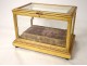 Large gilt wood reliquary box 19th century beveled glasses