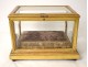 Large gilt wood reliquary box 19th century beveled glasses