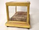 Large gilt wood reliquary box 19th century beveled glasses