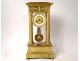 Portico pendulum with gilded bronze columns flowers crown Ith Empire XIXth