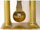 Portico pendulum with gilded bronze columns flowers crown Ith Empire XIXth